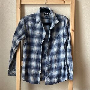 Vans Blue and White Plaid Casual Shirt